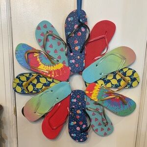 Colorful, made by hand, Flip Flop wreath